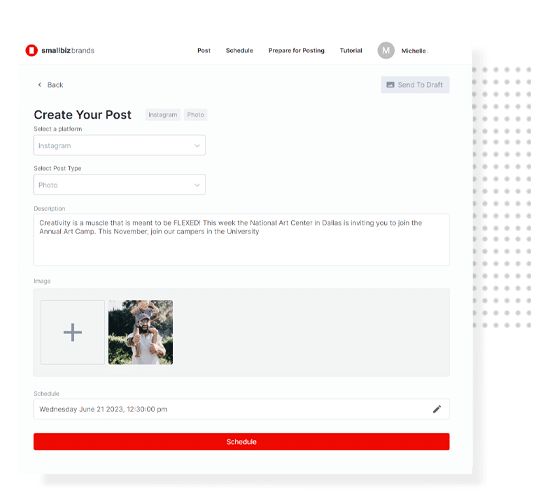 Create a Post app screen