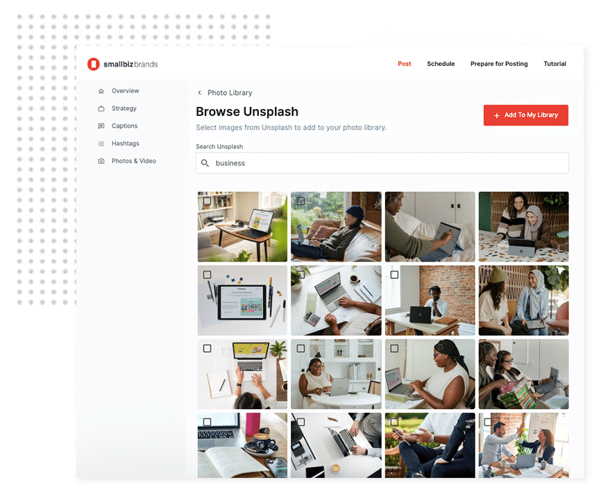 Unsplash images available to app users